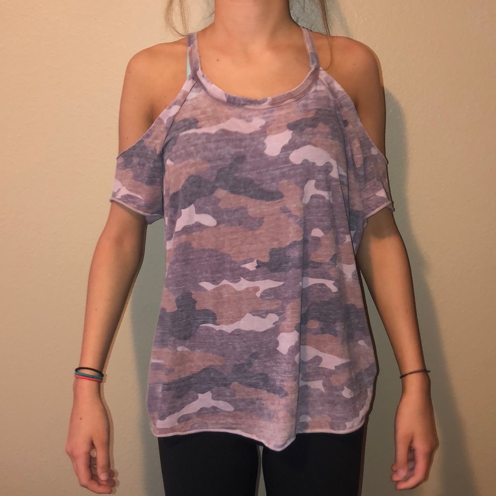 Express open shoulder top